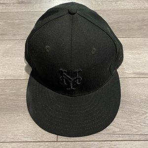 Ny Mets fitted hat 7 3/8 black/black